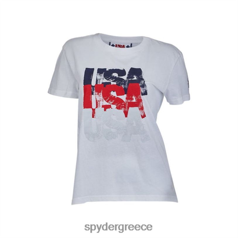 Spyder γυναίκες haze usa tee άσπρο ενδύματα A8X8H377