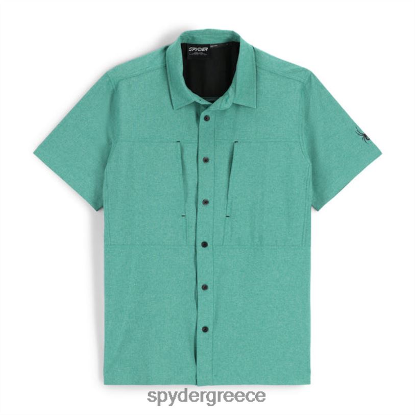 Spyder άνδρες κοντομάνικο πουκάμισο canyon καταπράσινο ενδύματα A8X8H140