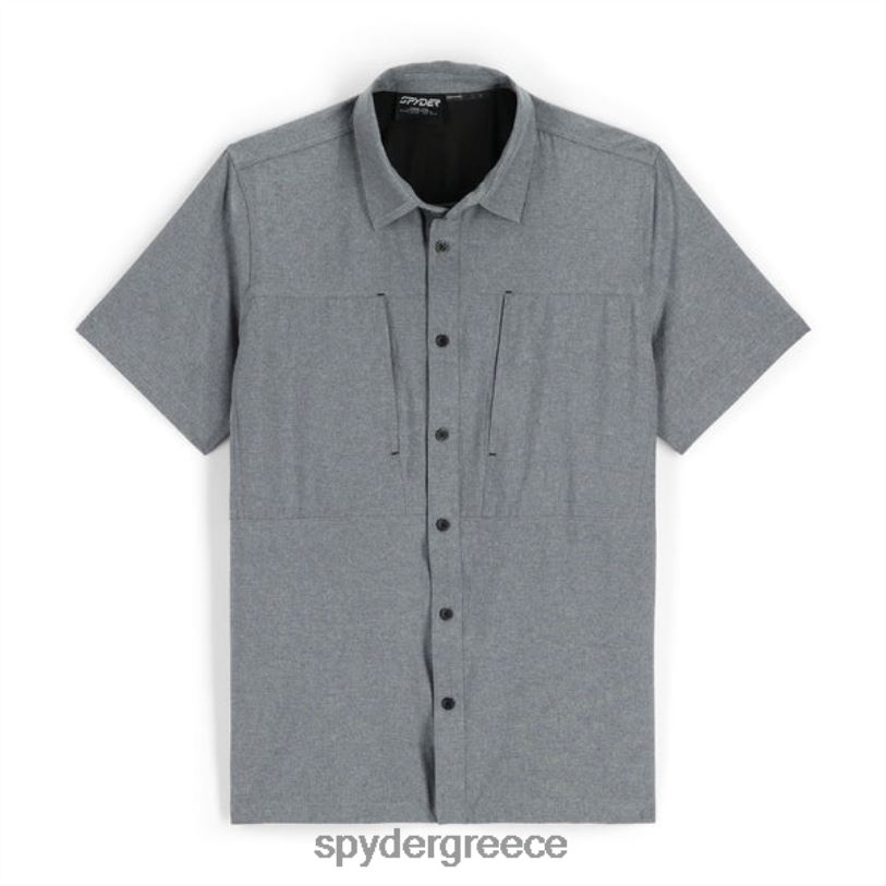 Spyder άνδρες κοντομάνικο πουκάμισο canyon μαύρος ενδύματα A8X8H141
