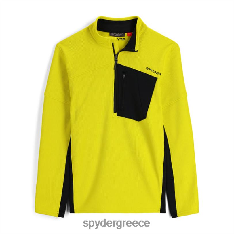 Spyder άνδρες ληστή μισό φερμουάρ μαύρο κιτρονί ενδύματα A8X8H204