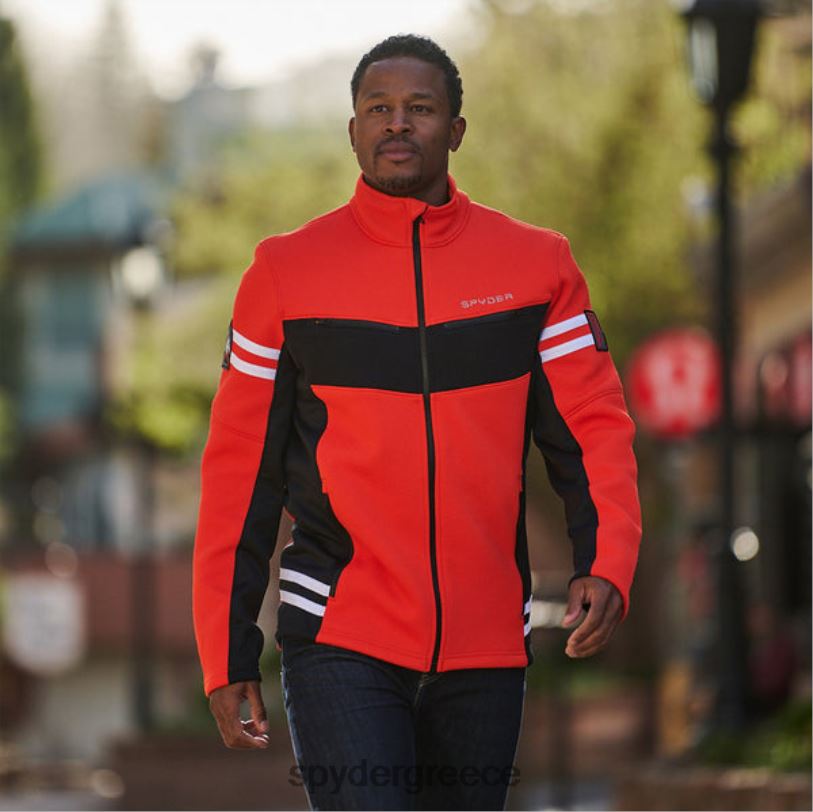 Spyder άνδρες wengen encore πλήρες φερμουάρ ηφαίστειο μαύρο ενδύματα A8X8H183